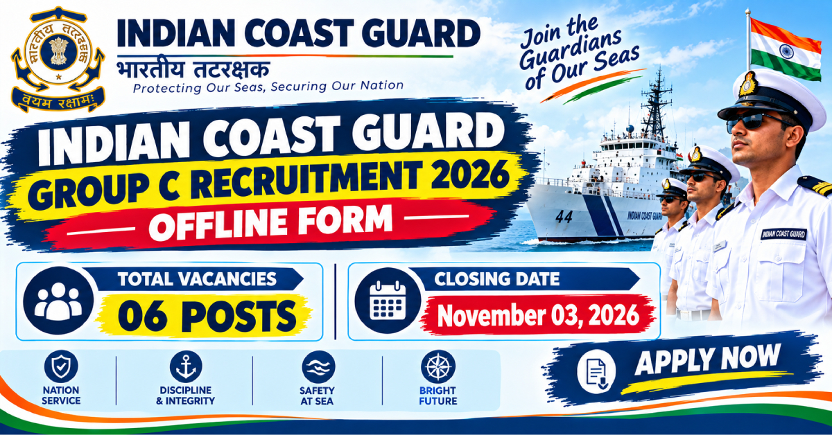 Indian Coast Guard Group C Recruitment 2026 offline form